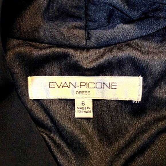 Evan Picone Halter Dress Women Size 6 Black Event Feminine Dramatic Cocktail - Picture 5 of 9